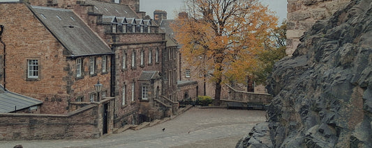Straße mit historischen Häuser in Edinburgh, Schottland